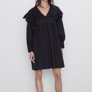 zara black babydoll dress